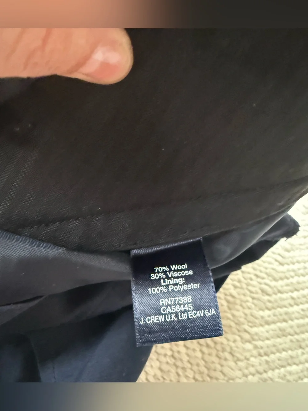 J. Crew Thompson Navy Windowpane Two-Piece Suit (altered- see measurements)